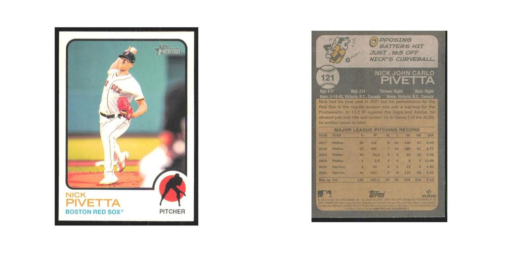 2022 Topps Heritage Nick Pivetta Red Sox #121