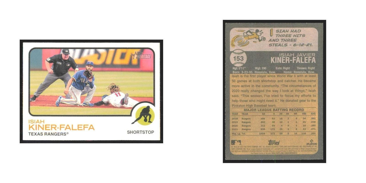 2022 Topps Heritage Isiah Kiner-Falefa Rangers #153