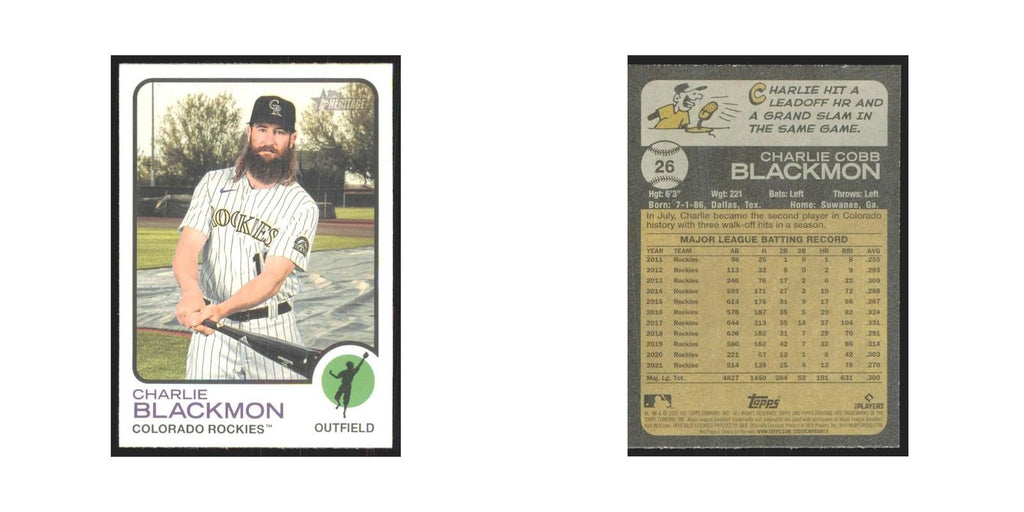2022 Topps Heritage Charlie Blackmon Rockies #26