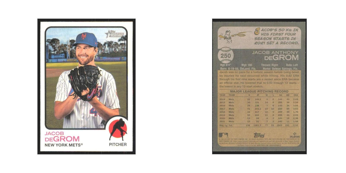 2022 Topps Heritage Jacob deGrom Mets #250