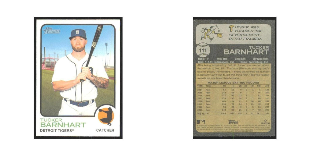 2022 Topps Heritage Tucker Barnhart Tigers #111