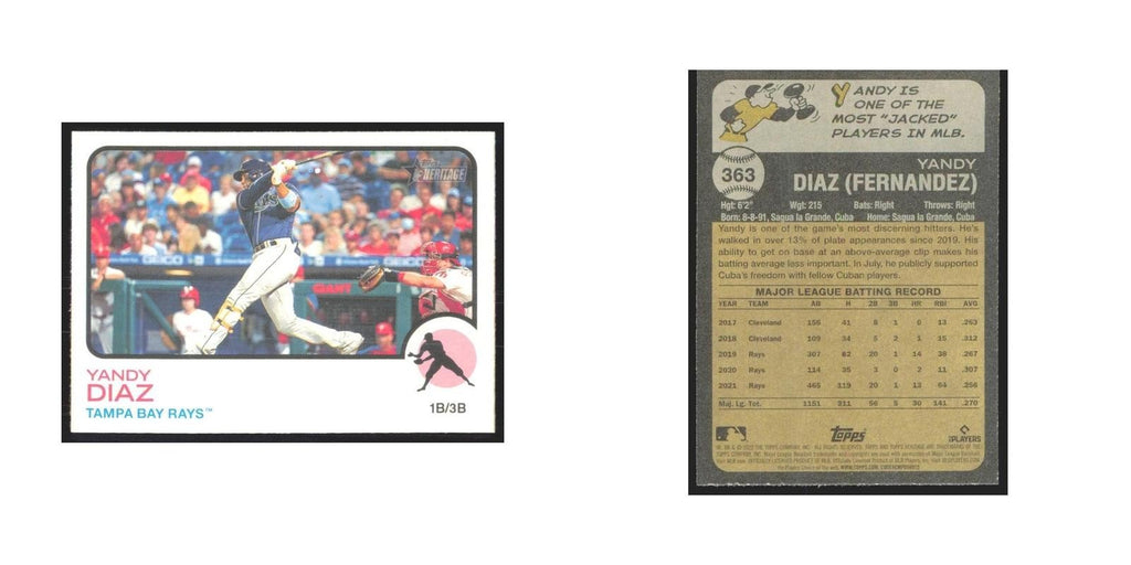 2022 Topps Heritage Yandy Diaz Rays #363