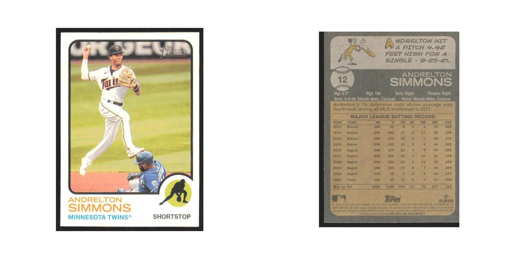 2022 Topps Heritage Andrelton Simmons Twins #12