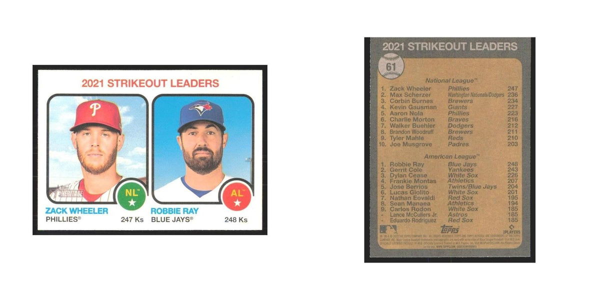 2022 Robbie Ray/Zack Wheeler Toronto Blue Jays/Philadelphia Phillies