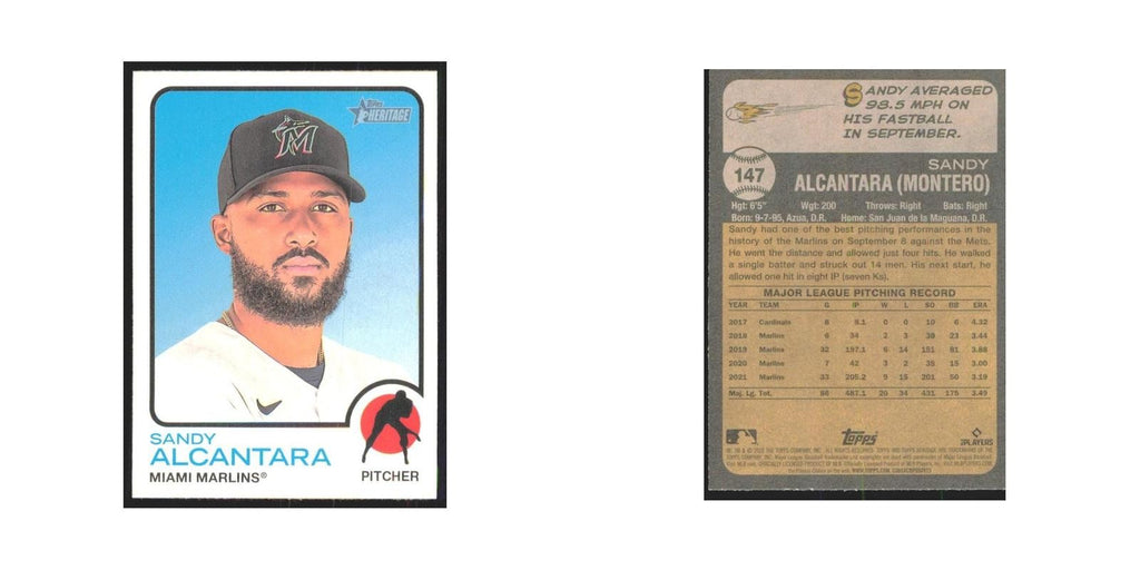 2022 Topps Heritage Sandy Alcantara Marlins #147