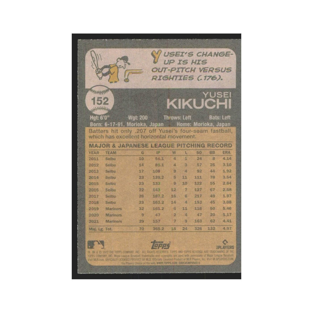 2022 Topps Heritage Yusei Kikuchi Mariners #152