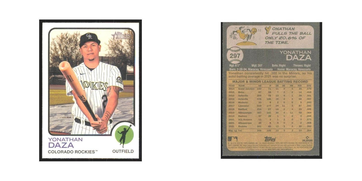 2022 Topps Heritage Yonathan Daza Rockies #297