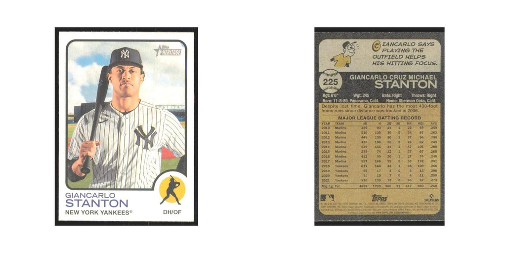 2022 Topps Heritage Giancarlo Stanton Yankees #225
