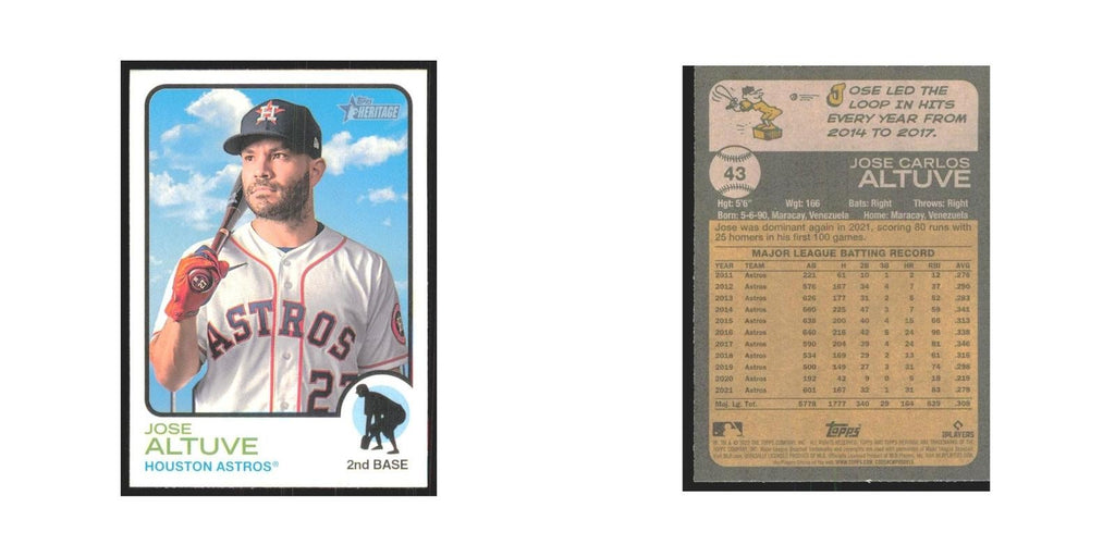 2022 Topps Heritage Jose Altuve Astros #43