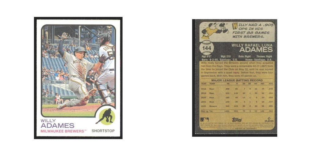 2022 Topps Heritage Willy Adames Brewers #144