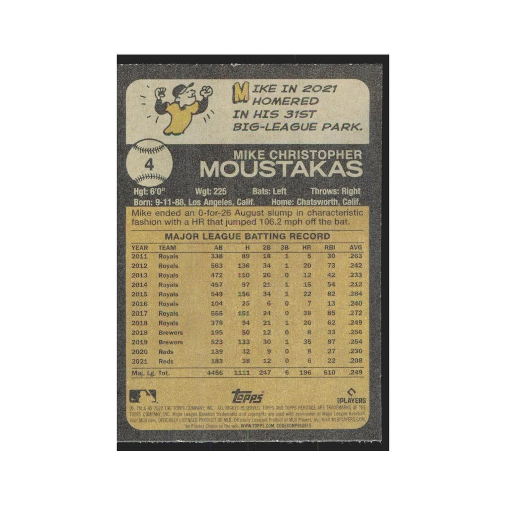 2022 Topps Heritage Mike Moustakas Reds #4