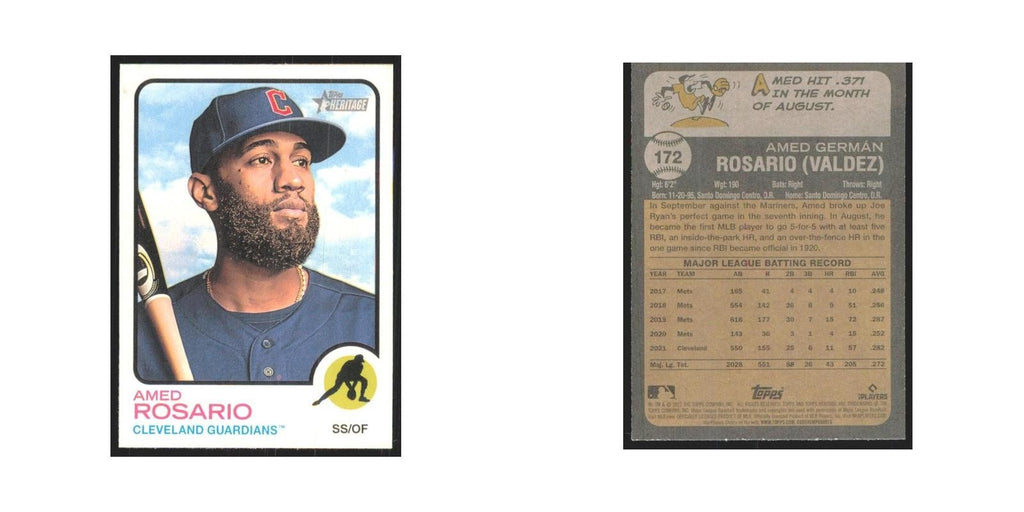 2022 Topps Heritage Amed Rosario Guardians #172