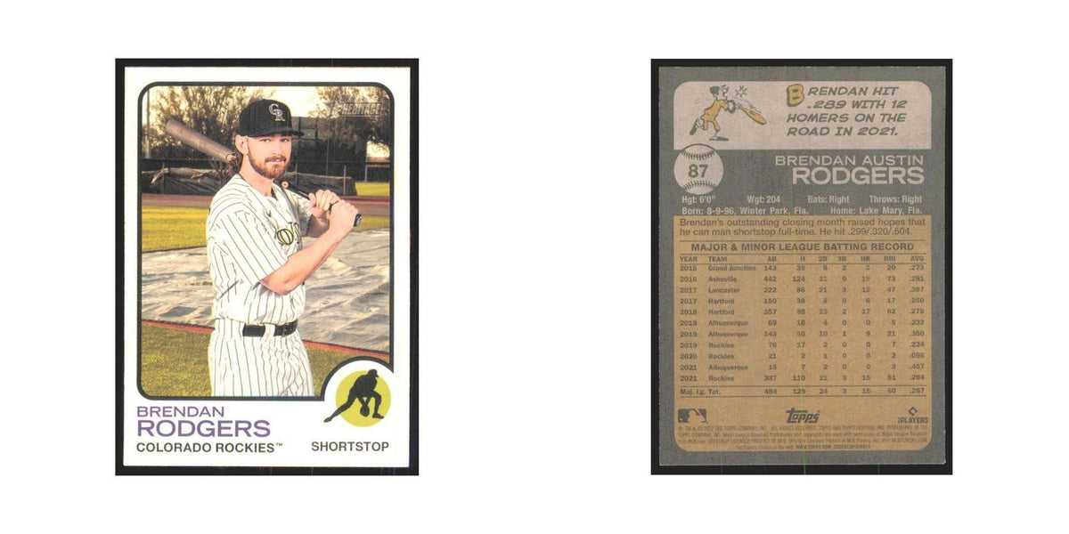 2022 Topps Heritage Brendan Rodgers Rockies #87