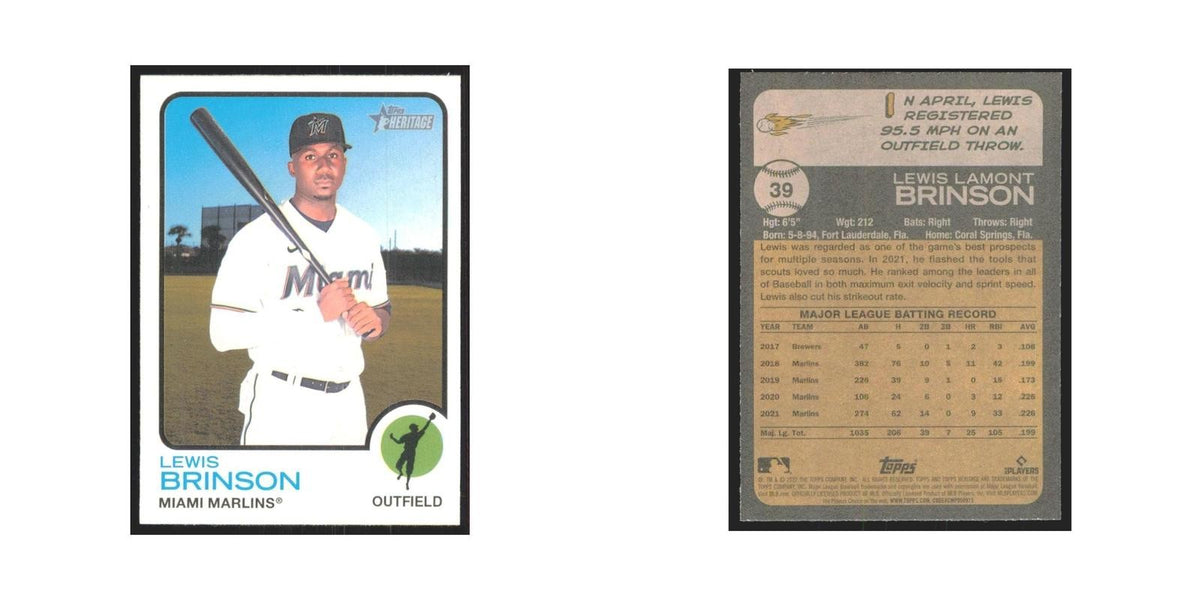 2022 Topps Heritage Lewis Brinson Marlins #39