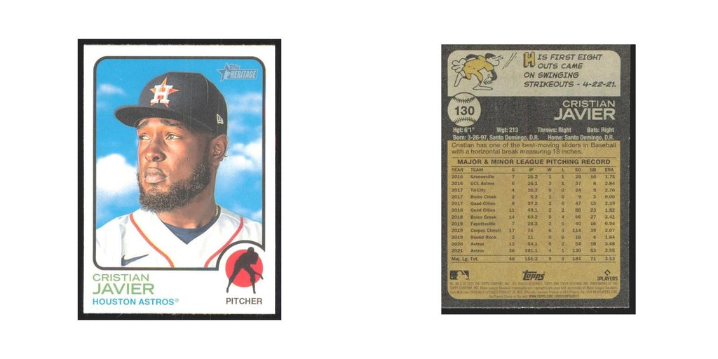 2022 Topps Heritage Cristian Javier Astros #130