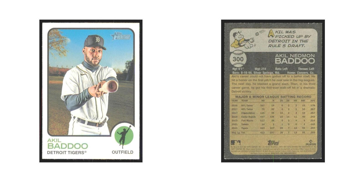 2022 Topps Heritage Akil Baddoo Tigers #300
