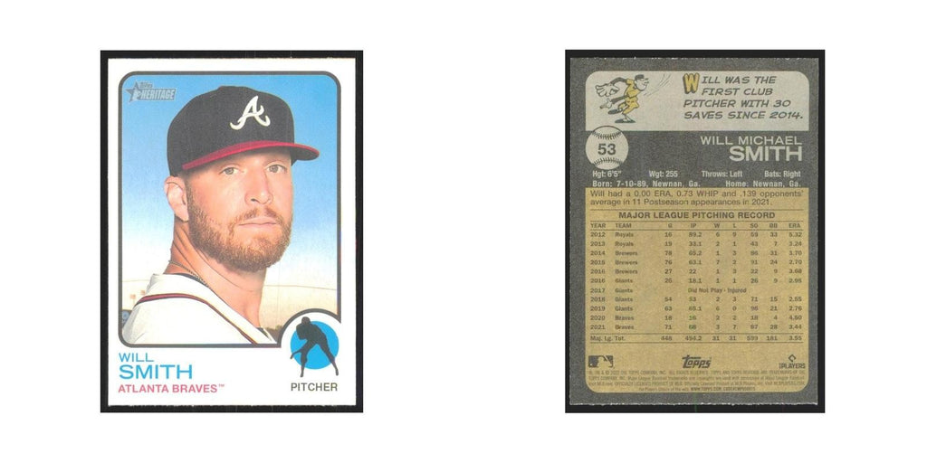 2022 Topps Heritage Will Smith Braves #53