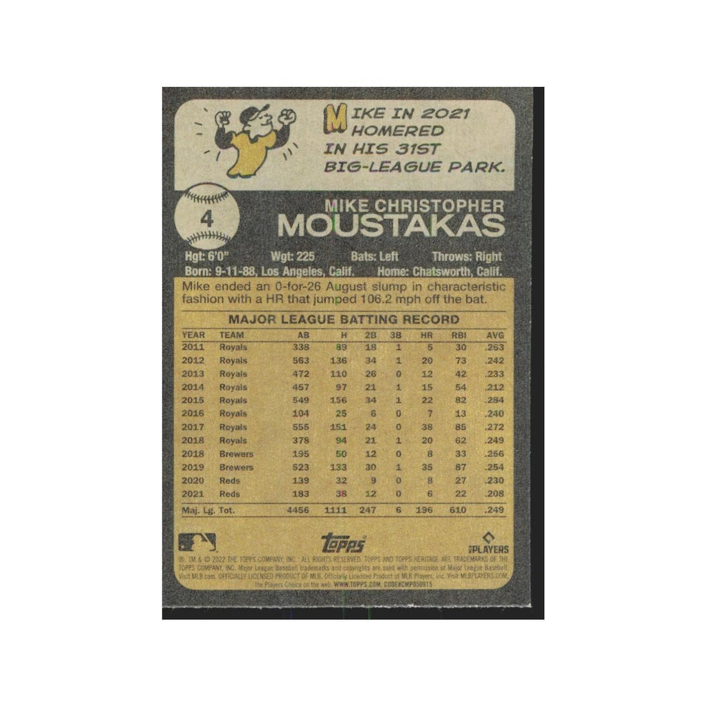 2022 Topps Heritage Mike Moustakas Reds #4