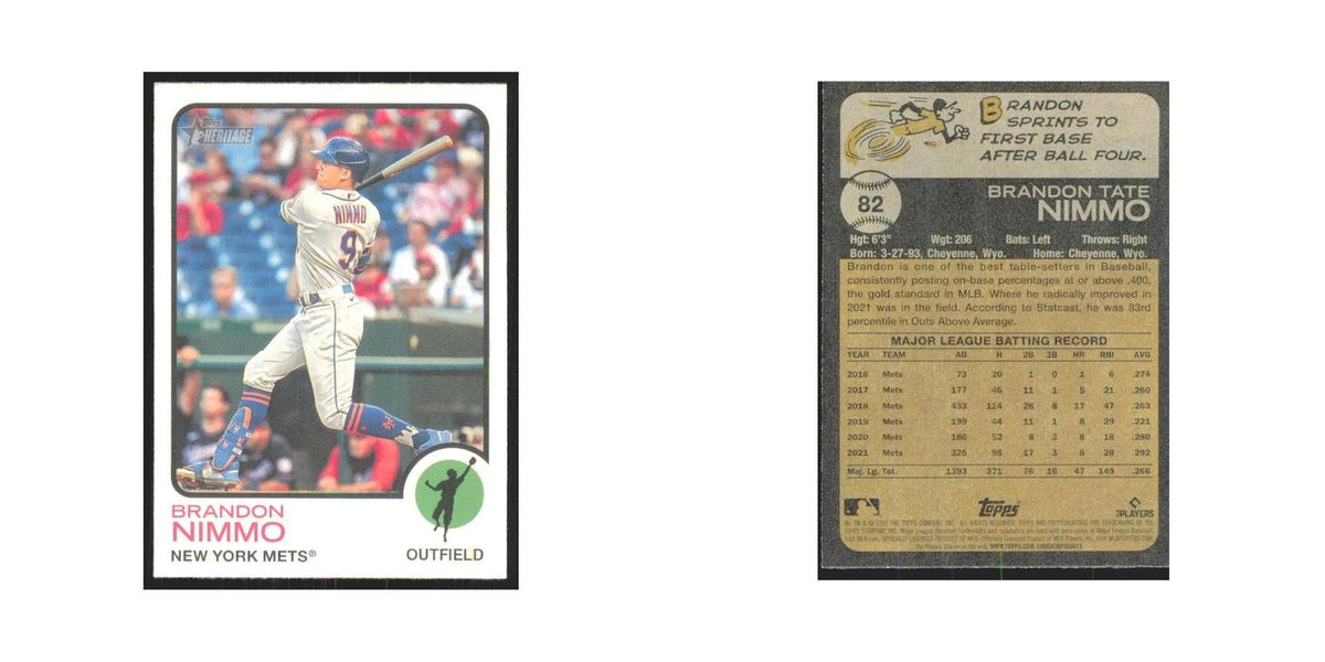 2022 Topps Heritage Brandon Nimmo Mets #82