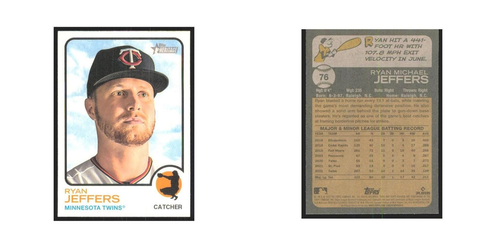 2022 Topps Heritage Ryan Jeffers Twins #76