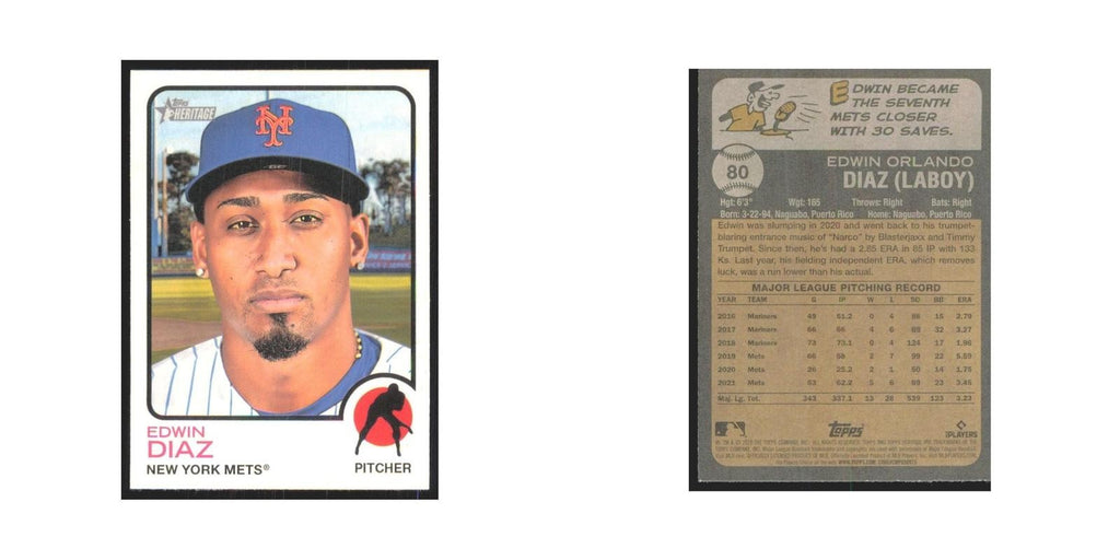 2022 Topps Heritage Edwin Diaz Mets #80