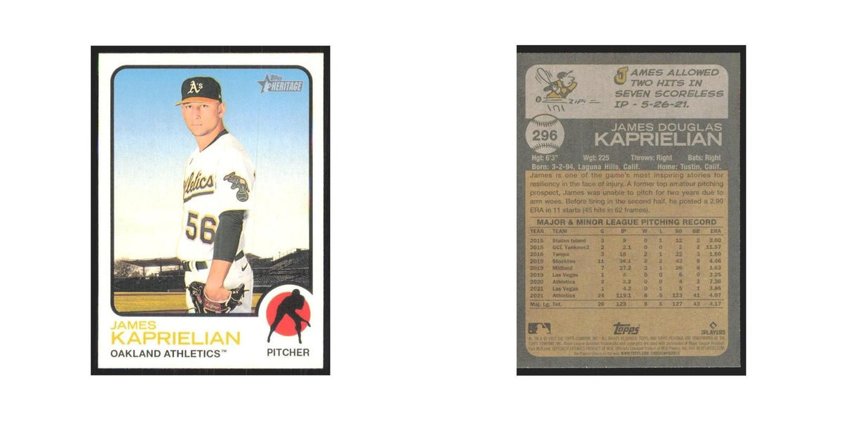 2022 Topps Heritage James Kaprielian Athletics #296