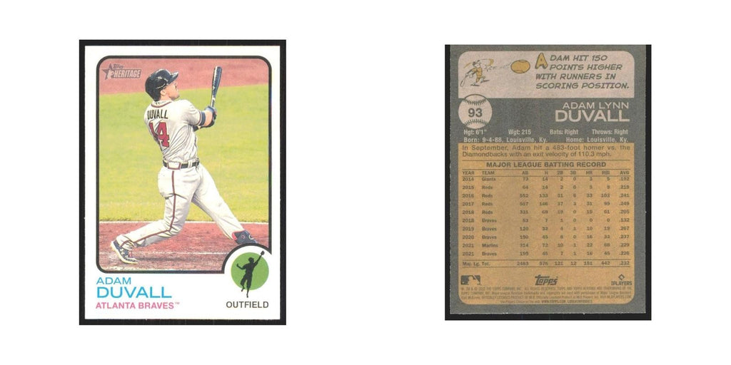2022 Topps Heritage Adam Duvall Braves #93
