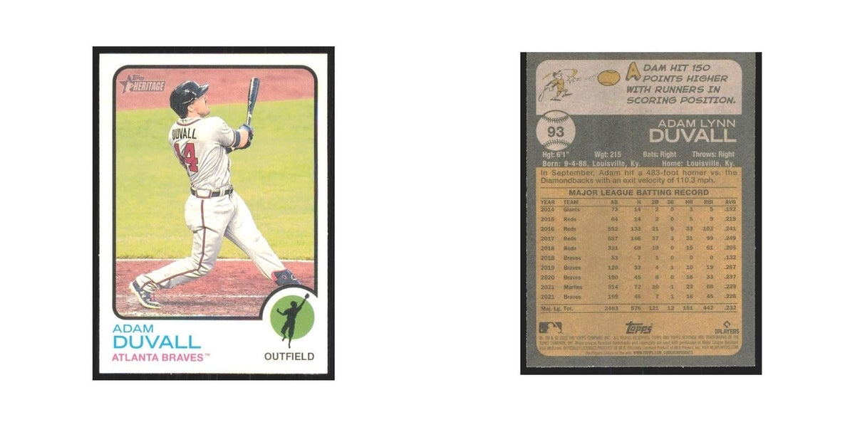 2022 Topps Heritage Adam Duvall Braves #93