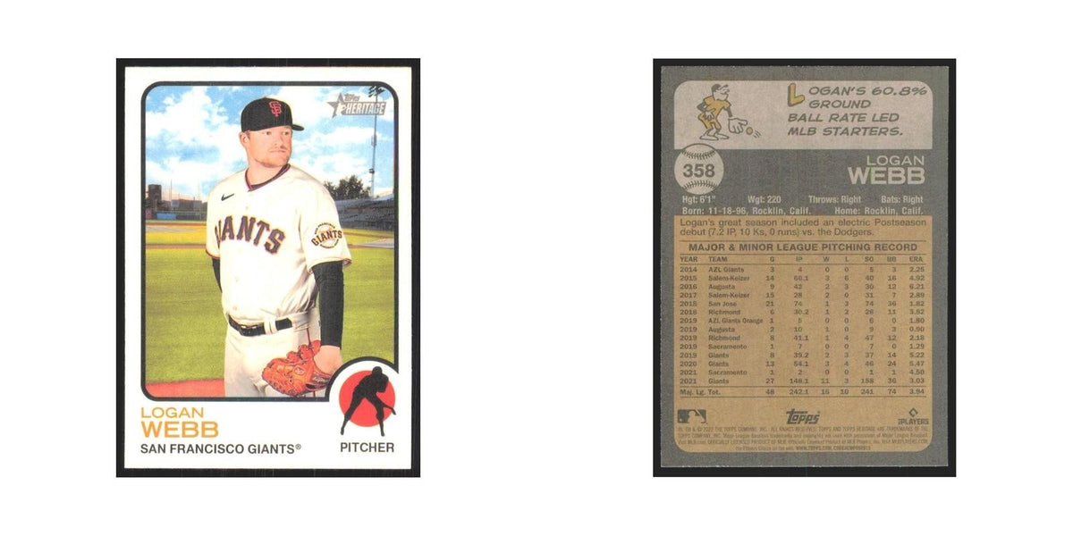 2022 Topps Heritage Logan Webb Giants #358