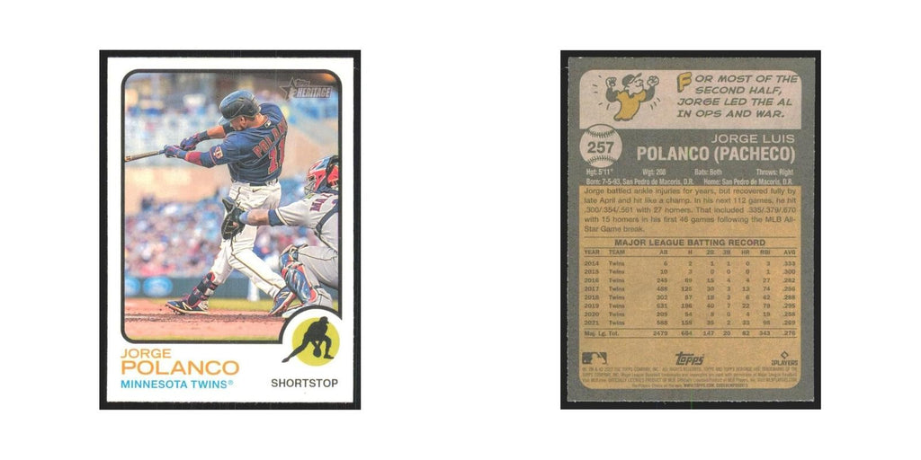 2022 Topps Heritage Jorge Polanco Twins #257