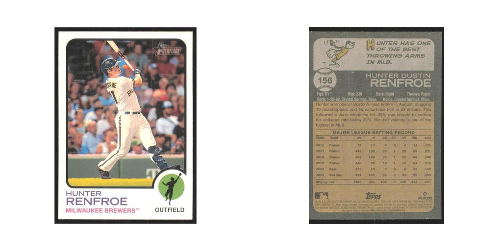 2022 Topps Heritage Hunter Renfroe Brewers #156