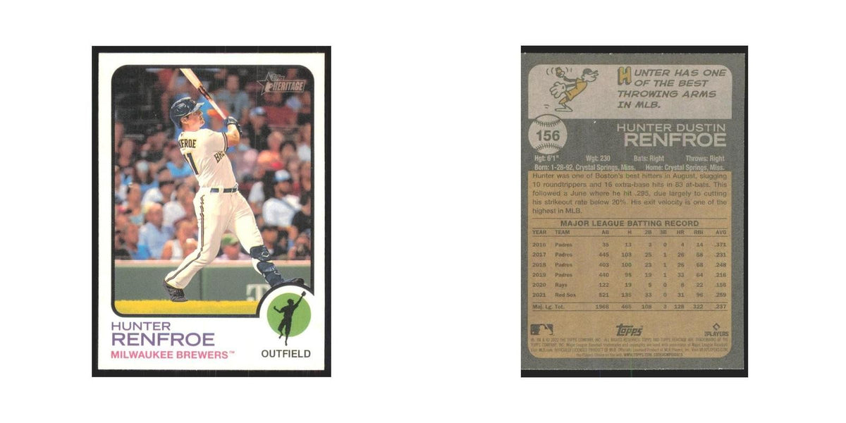 2022 Topps Heritage Hunter Renfroe Brewers #156