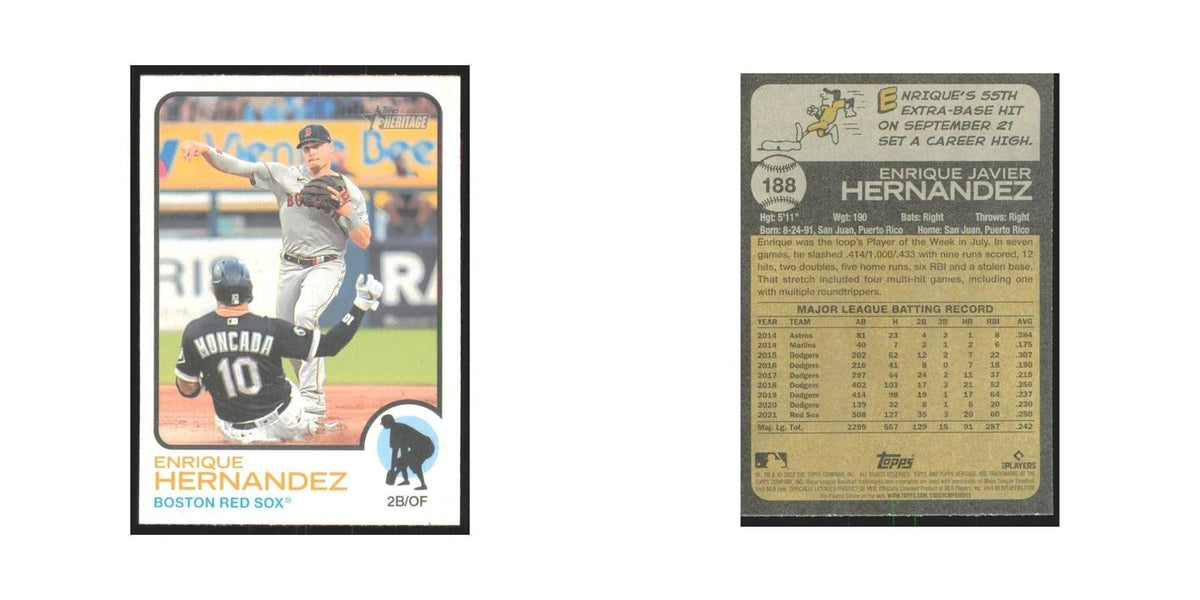2022 Topps Heritage Enrique Hernandez Red Sox #188