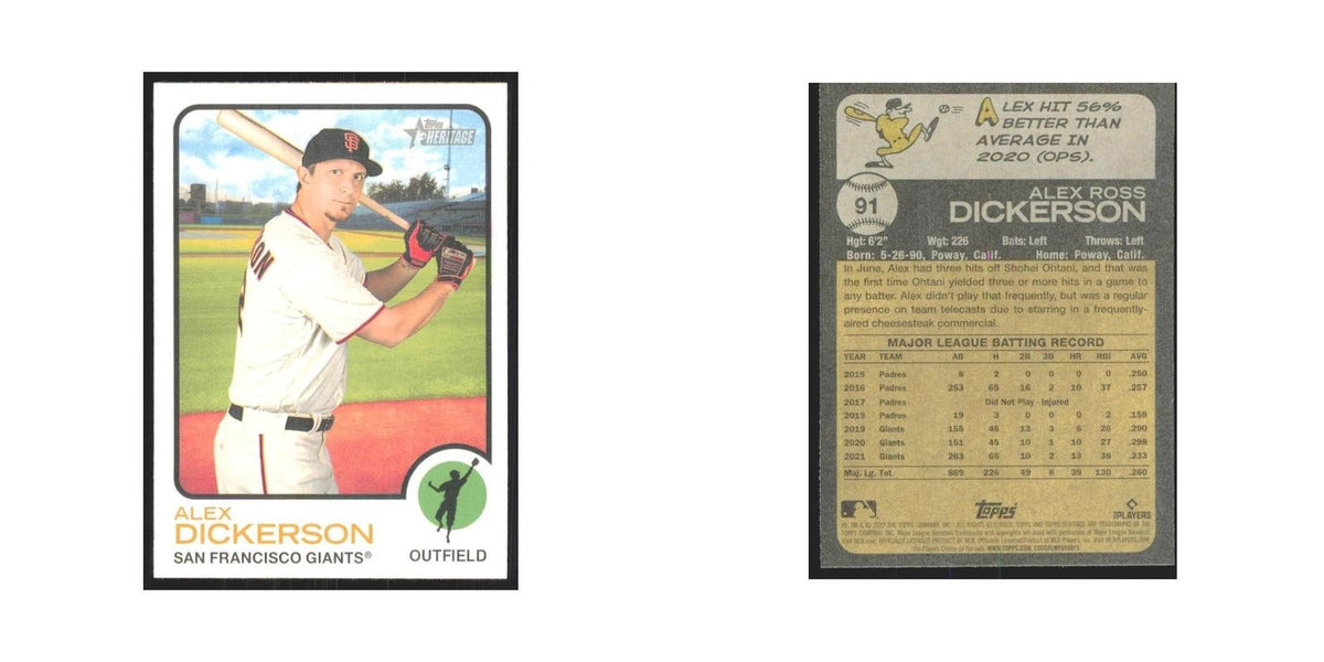 2022 Topps Heritage Alex Dickerson Giants #91