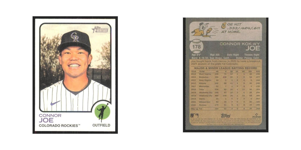 2022 Topps Heritage Connor Joe Rockies #178