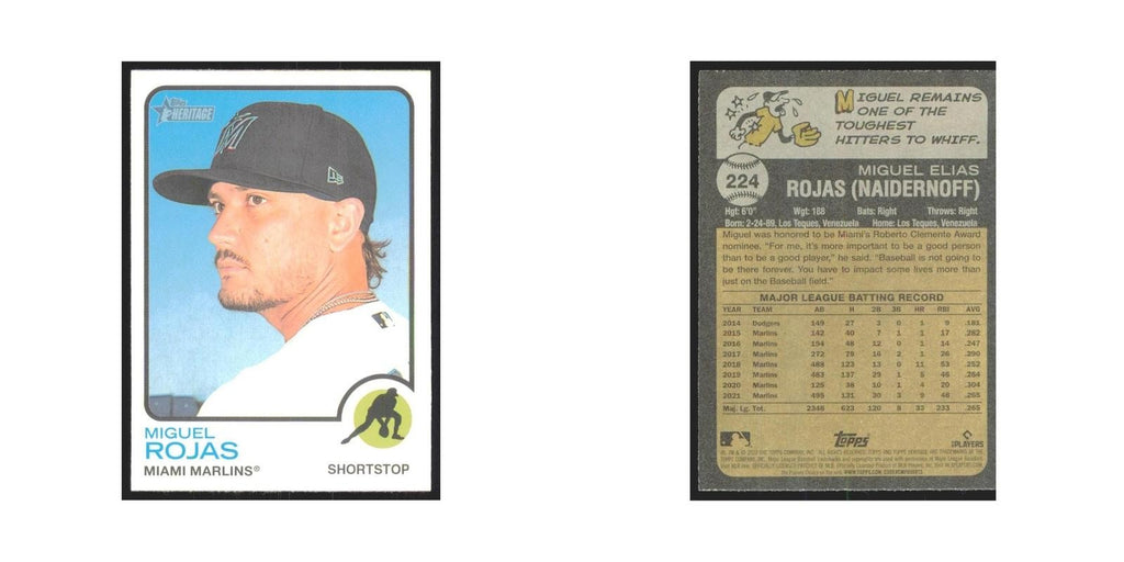 2022 Topps Heritage Miguel Rojas Marlins #224