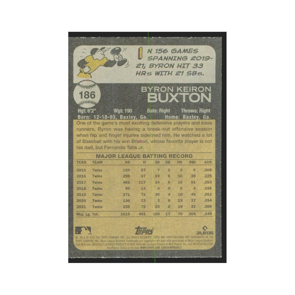 2022 Topps Heritage Byron Buxton Twins #186