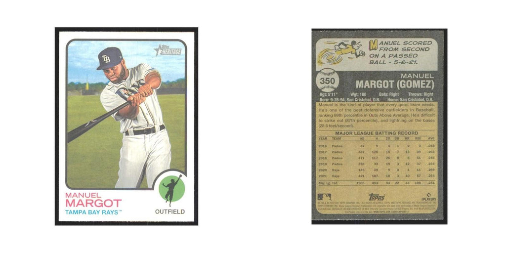 2022 Topps Heritage Manuel Margot Rays #350