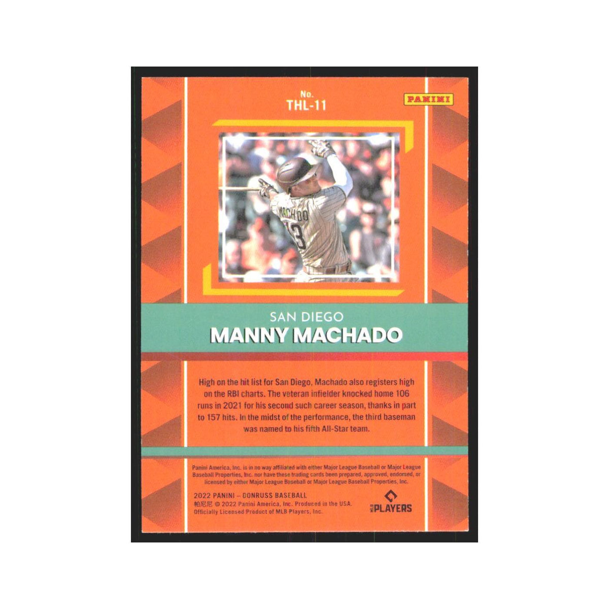 2022 Donruss Insert Manny Machado Padres #THL-11