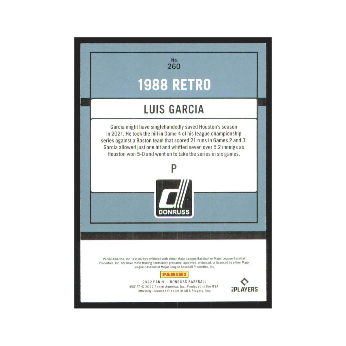 2022 Donruss Pink Luis Garcia Astros #260