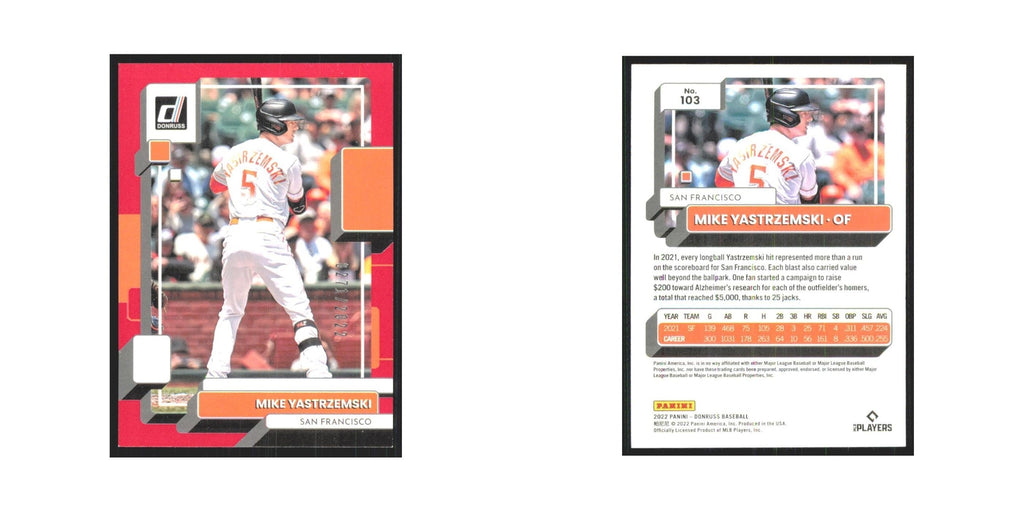 2022 Donruss Mike Yastrzemski 0271/2022 Giants #103
