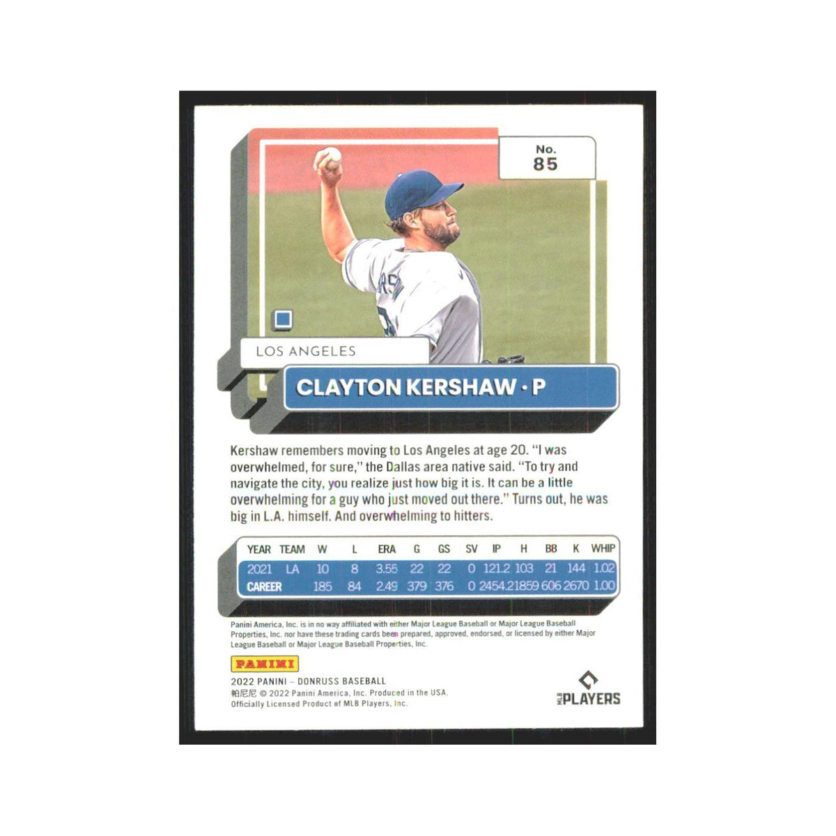 2022 Donruss Pink Clayton Kershaw Dodgers #85