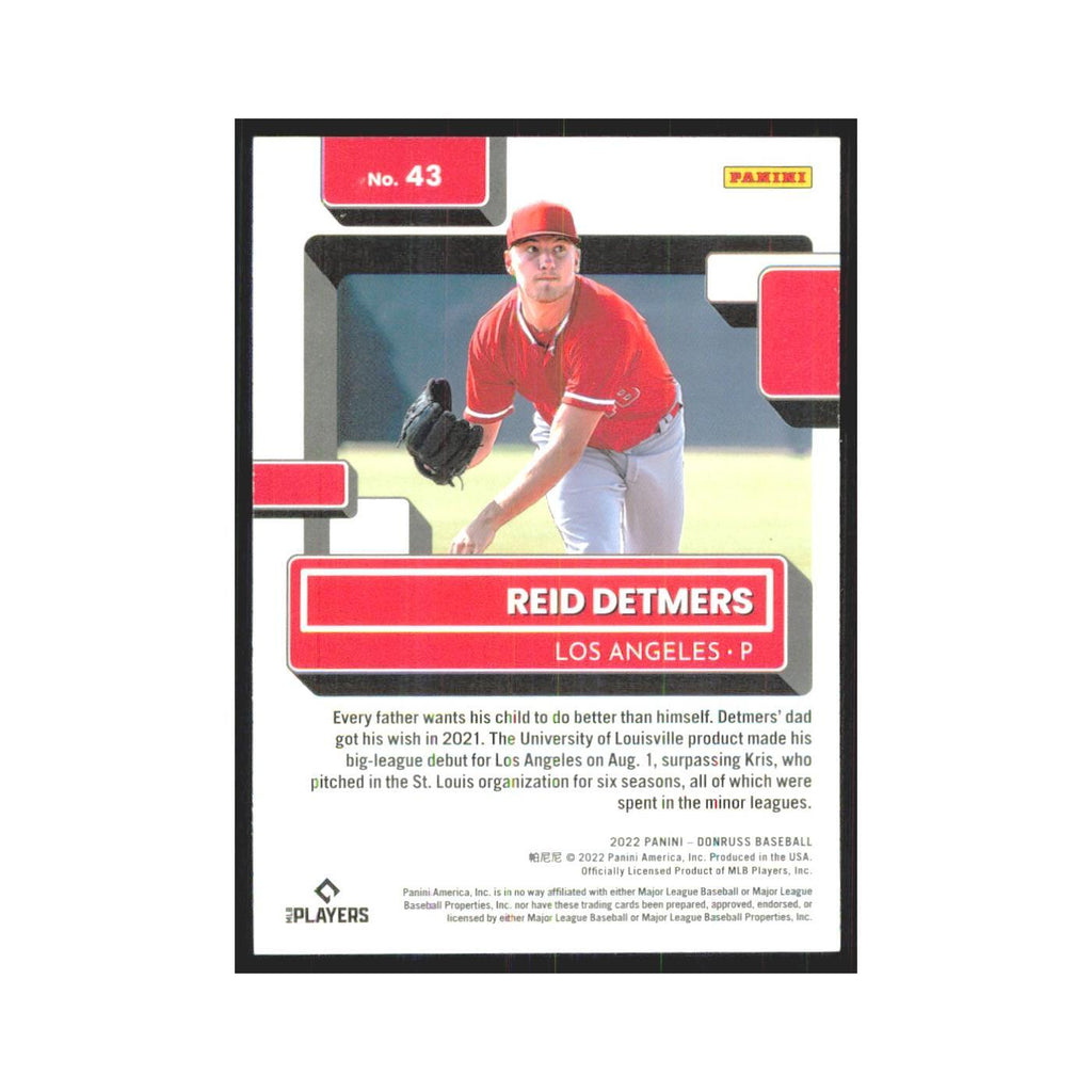 2022 Donruss Orange Reid Detmers Angels #43