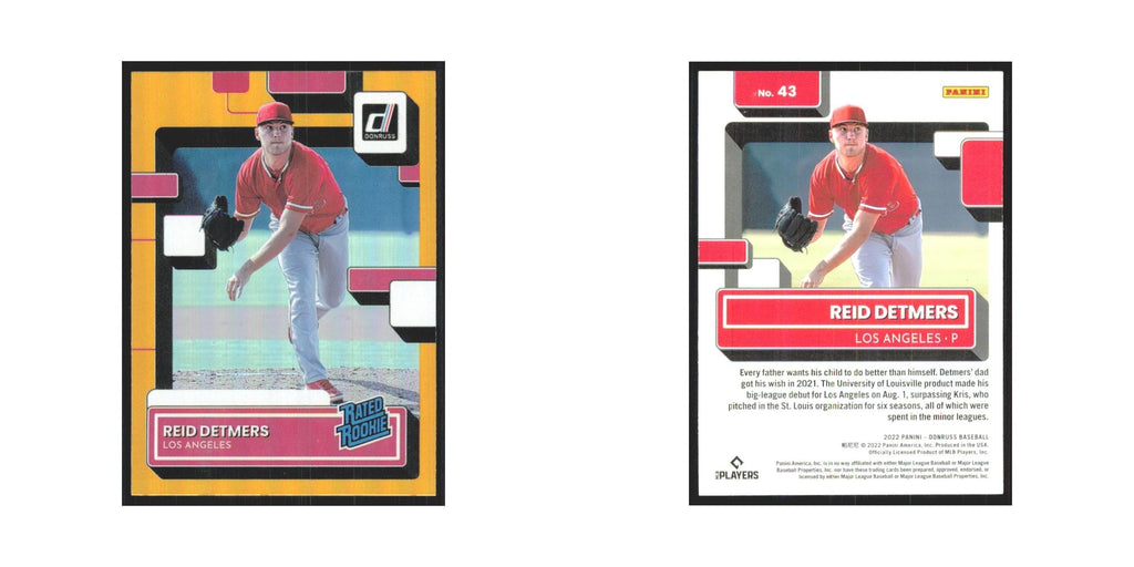 2022 Donruss Orange Reid Detmers Angels #43