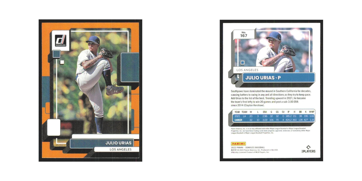 2022 Donruss Orange Julio Urias Dodgers #167