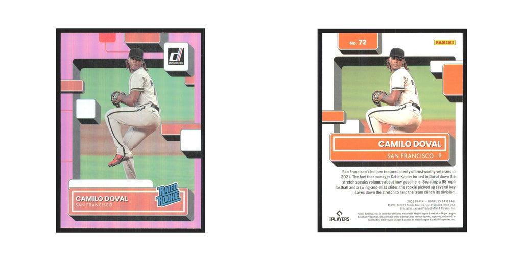 2022 Donruss Pink Camilo Doval RC Giants #72
