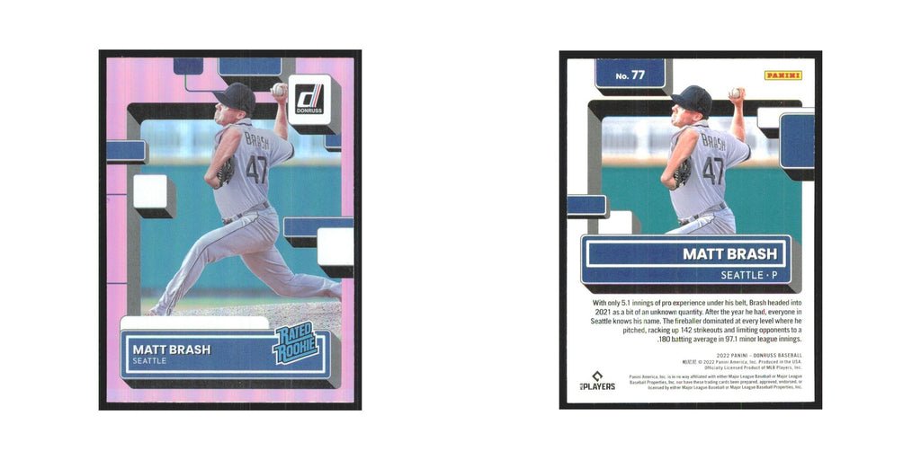 2022 Donruss Pink Matt Brash RC Mariners #77