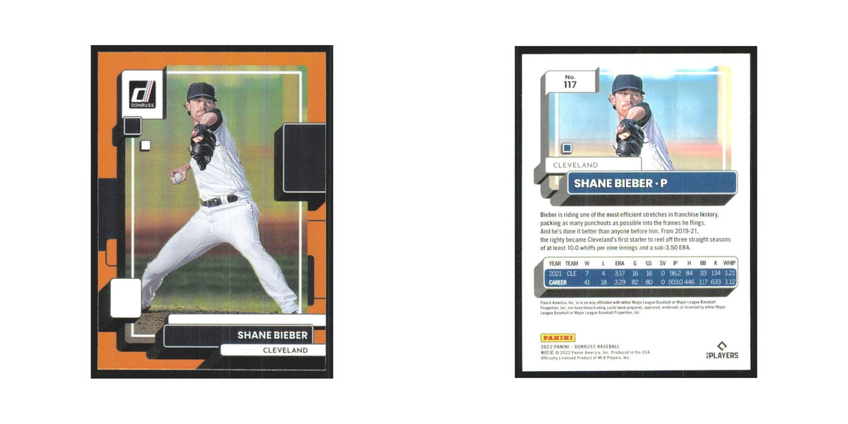 2022 Donruss Orange Shane Bieber Guardians #117