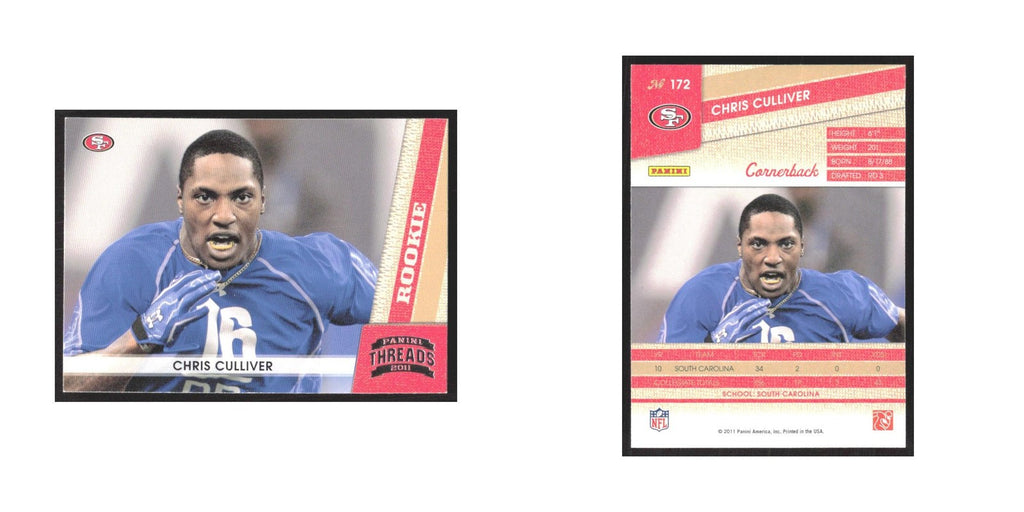 2011 Panini Threads Chris Culliver RC 49ers #172