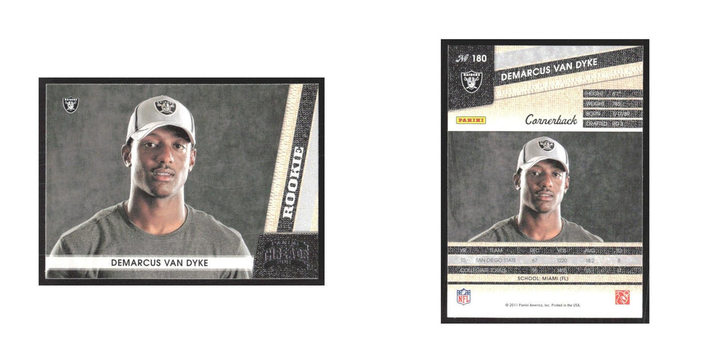2011 Panini Threads DeMarcus Van Dyke RC Raiders #180